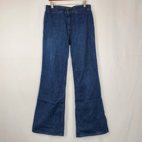 RARE Vintage Levi's 70s Orange Tab High Waisted/High-Rise Flare Jeans - Picture 14 of 15